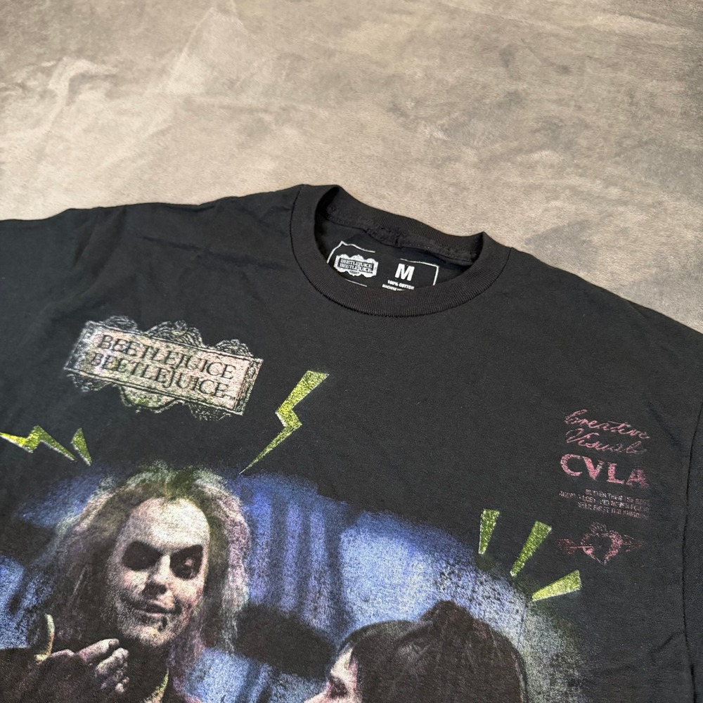 CVLA Beetlejuice Graphic T Shirt Mens Medium Black Short Sleeve Cotton